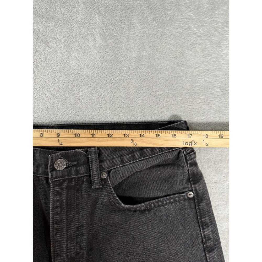 Levis 505 Jeans Mens 34x32 Black Denim Regular Fit Straight Leg - Picture 5 of 11